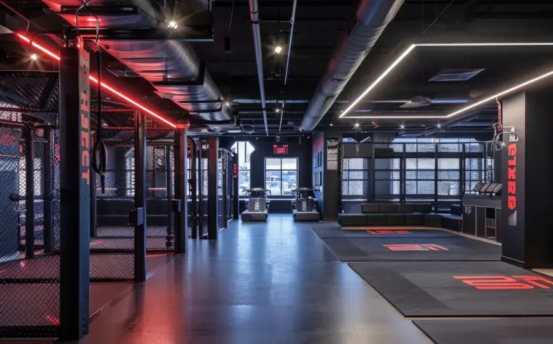 UFC Gym training session in progress, showcasing mixed martial arts and fitness classes.