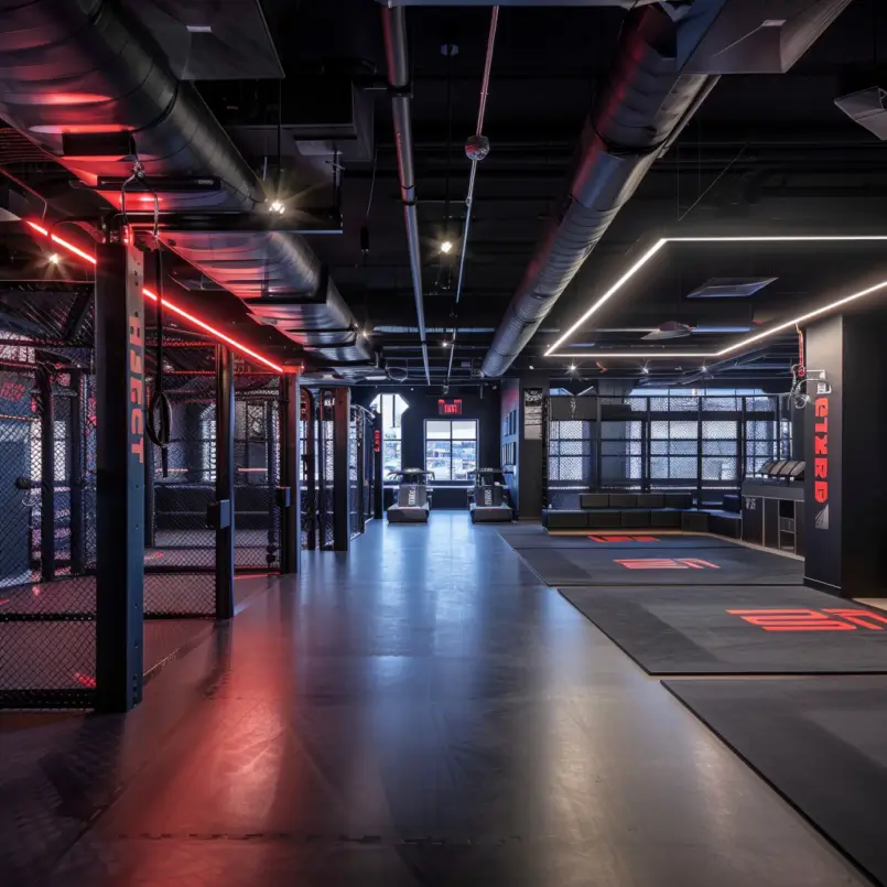 UFC Gym training session in progress, showcasing mixed martial arts and fitness classes.