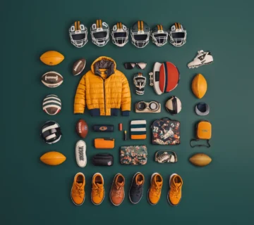 American football drip- clothing items