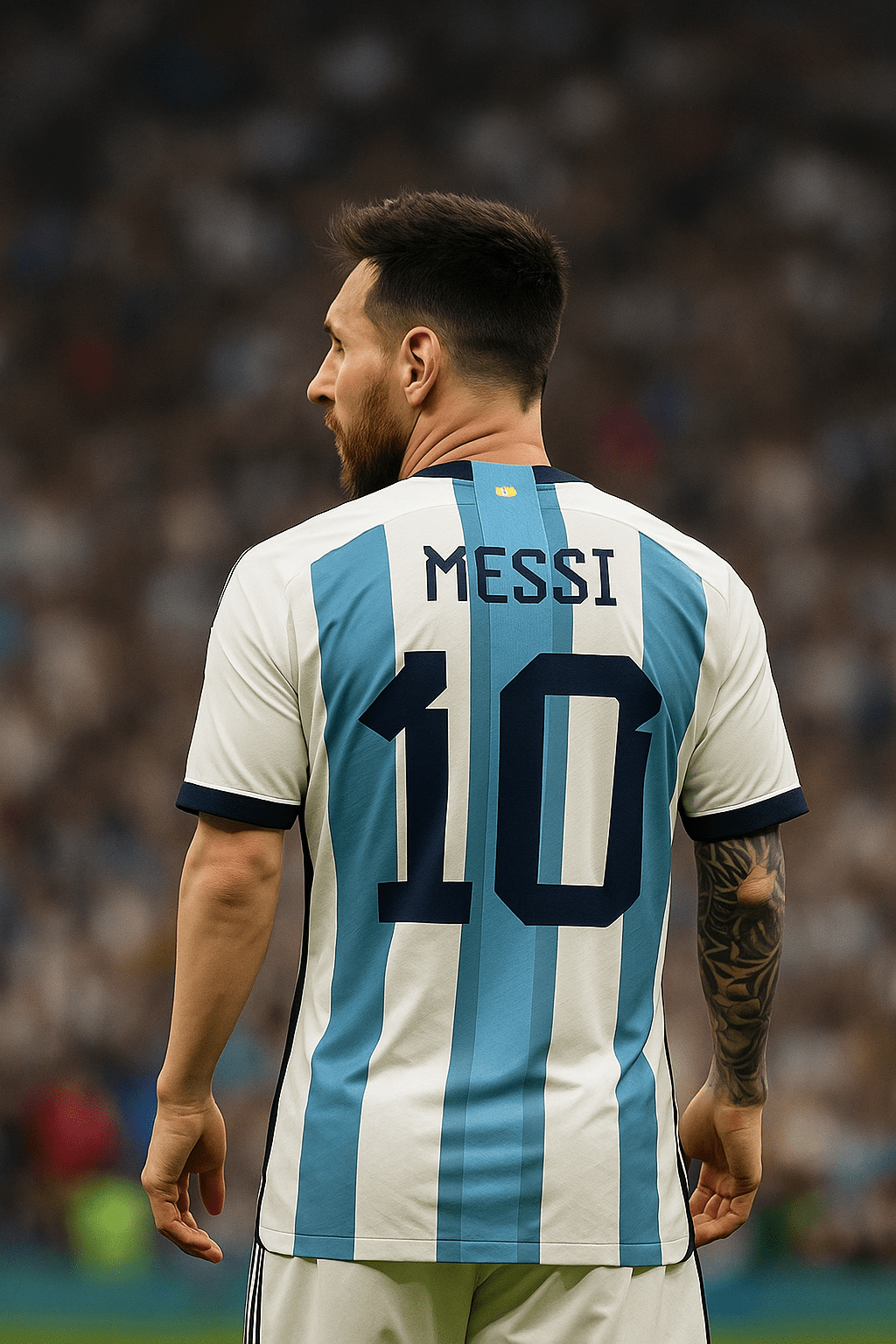 Lionel Messi in Argentina jersey with his back turned, symbolising hope for Messi World Cup 2026.